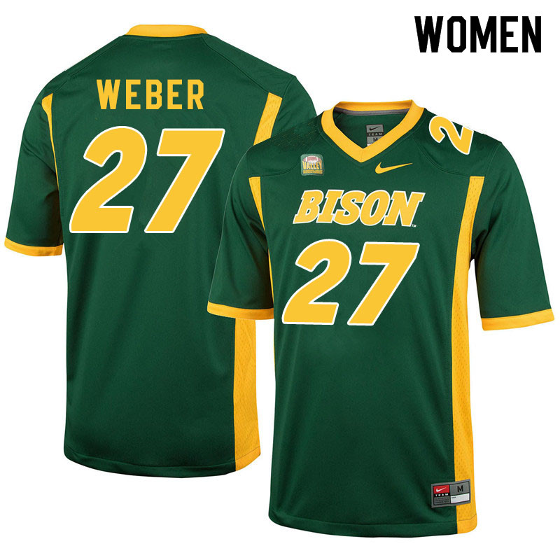 Women #27 Dawson Weber North Dakota State Bison College Football Jerseys Sale-Green - Click Image to Close